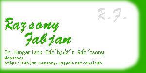 razsony fabjan business card